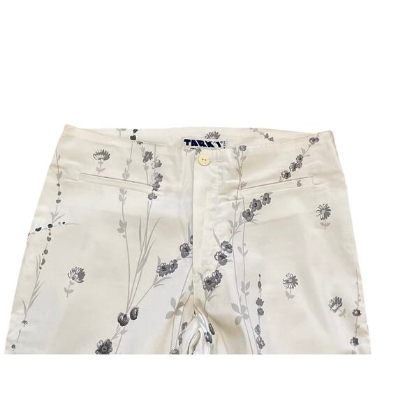 Tark 1 Paris Stretch White, Gray Floral Pants, Size M - Picture 2 of 14